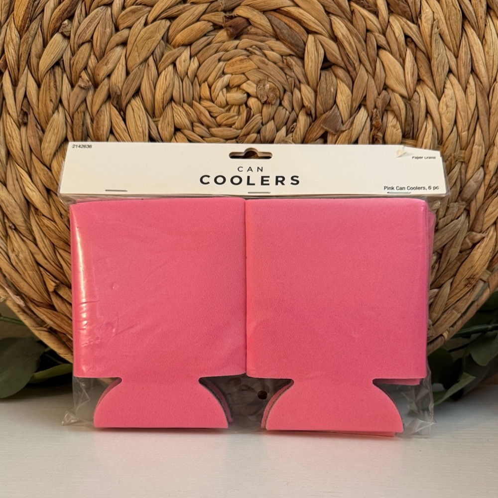 🆕 Pink Can Coolers Set of 6